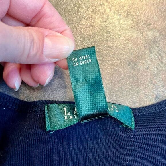 Lauren Ralph Lauren Blue Crew Neck Sweater PL - Picture 8 of 11